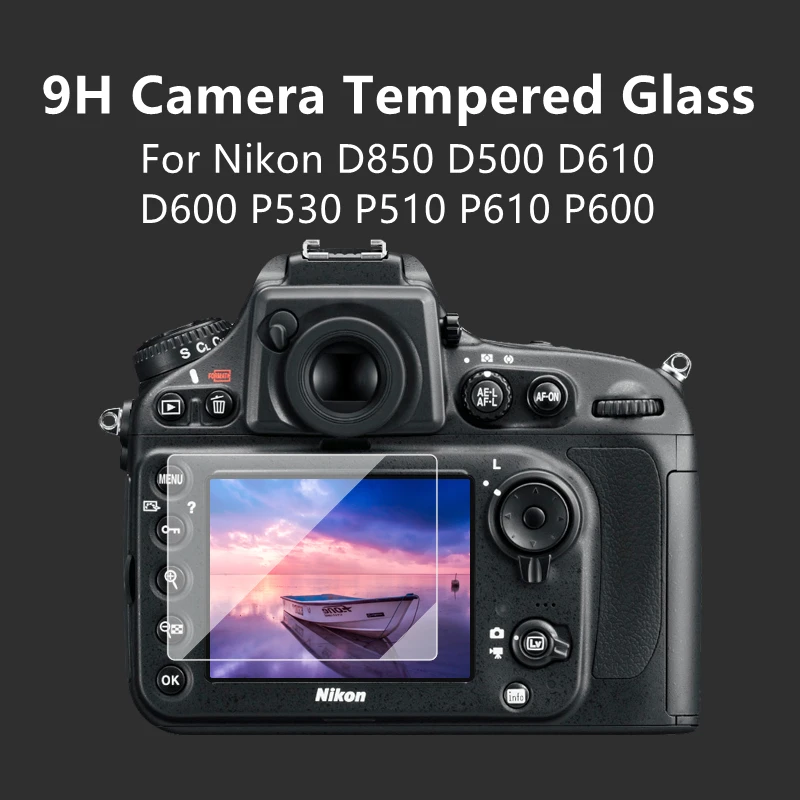 

2PCS D810 D800 Camera Hardness Tempered Glass Ultra Thin Screen Protector for Nikon D850 D500 D610 D600 P530 P510 P610 P600