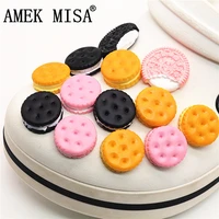 emulation mini resin shoe charms accessories spoof lovely oreo cookies croc shoe decoration fit croc jibz kids party x mas gifts