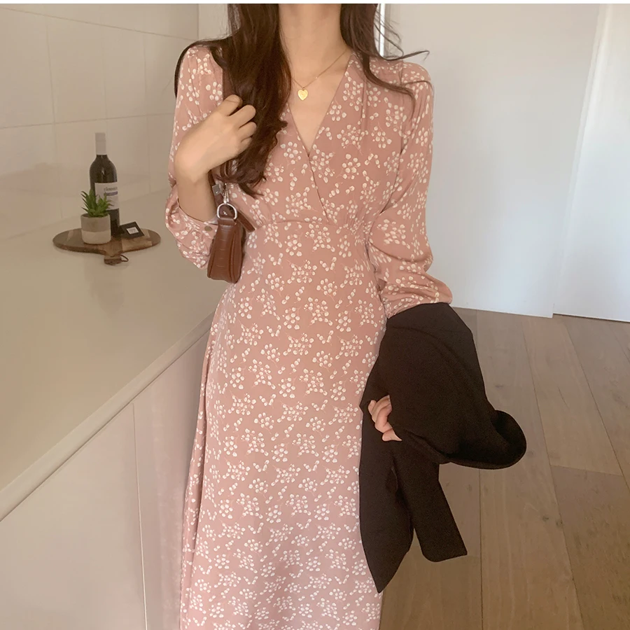 Винтажное длинное платье с цветочным принтом элегантное пикантное облегающее