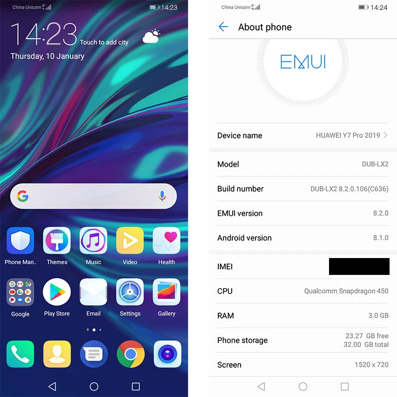 Huawei Enjoy 9 Y7 PRO 2019 мобильный телефон 4 Гб 64 Восьмиядерный 6 26 &quot4000 мАч 13MP AI двойная