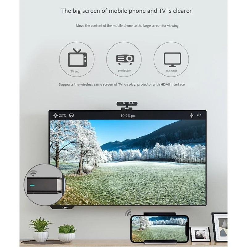 Беспроводной Wi Fi Дисплей адаптер ключ 1080P и 5G Вай Фай HDMI для смартфонов ноутбуки