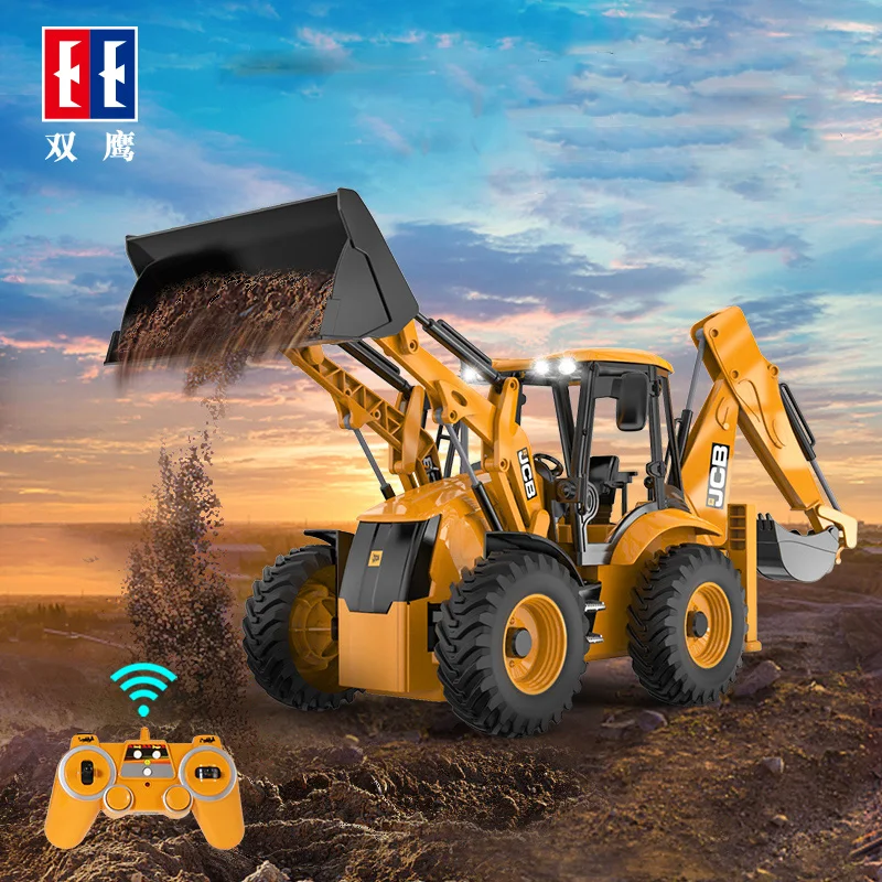 Double E E589 Radio Control Excavator Bulldozer 1/20 2.4G 6 Channel RC Engineering Loader Truck Toy Gift For Kids