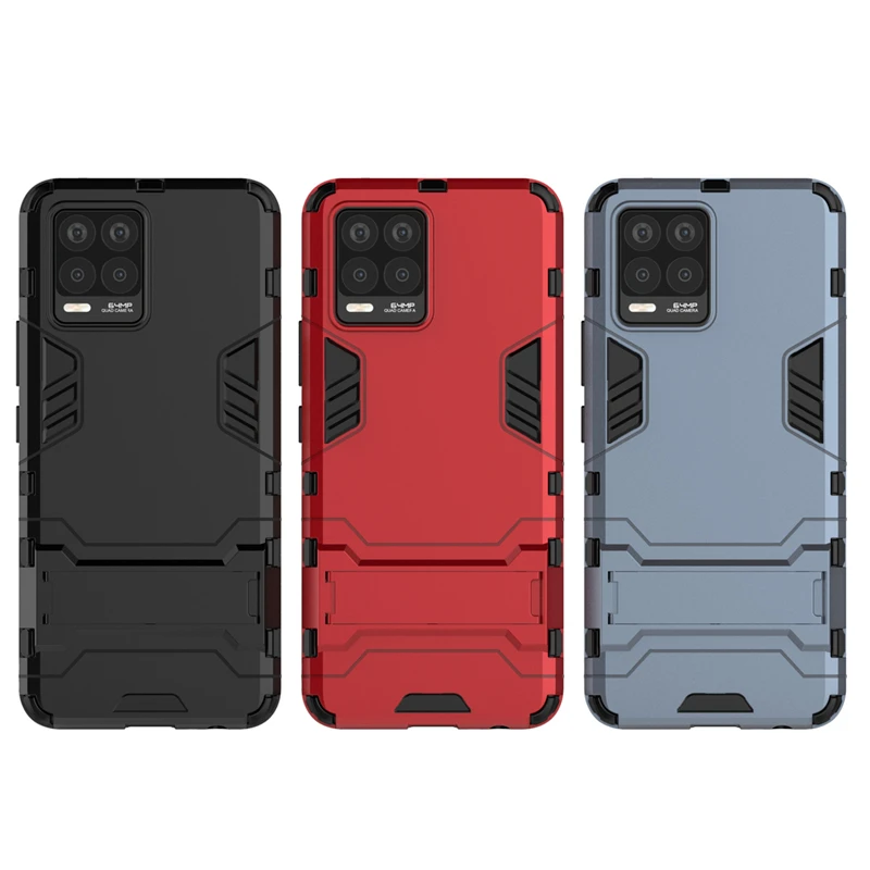 For Oppo Realme 8 Pro Case Cover Shockproof Bumper Robot Bracket KickStand Armor Back Cover Realme 8 Pro Phone Case Realme 8 Pro