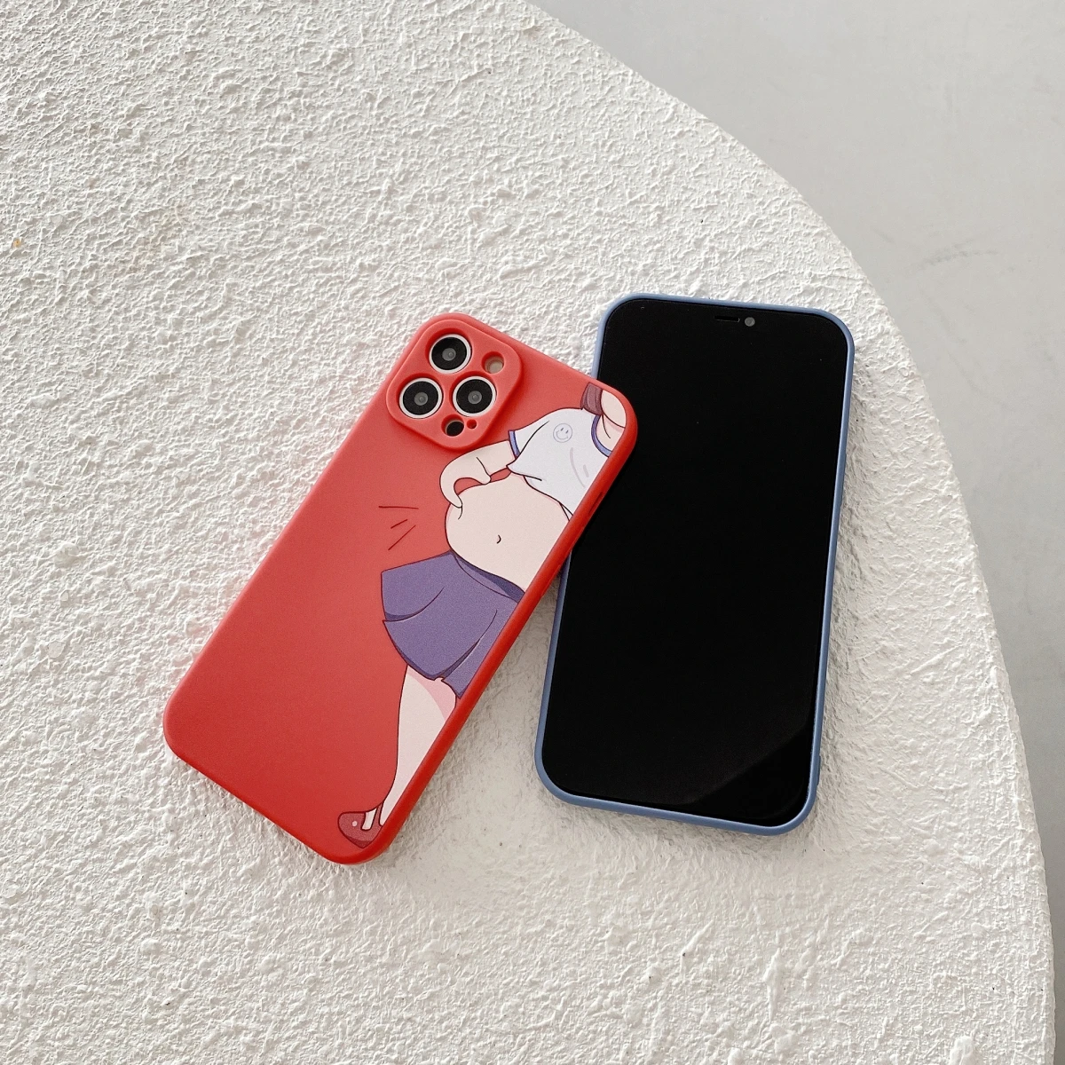 

Cartoon fat girl boy pattern for iphone 7 8 7Plus 12 12promax 11 11pro X XSMax XR Anti falling soft shell