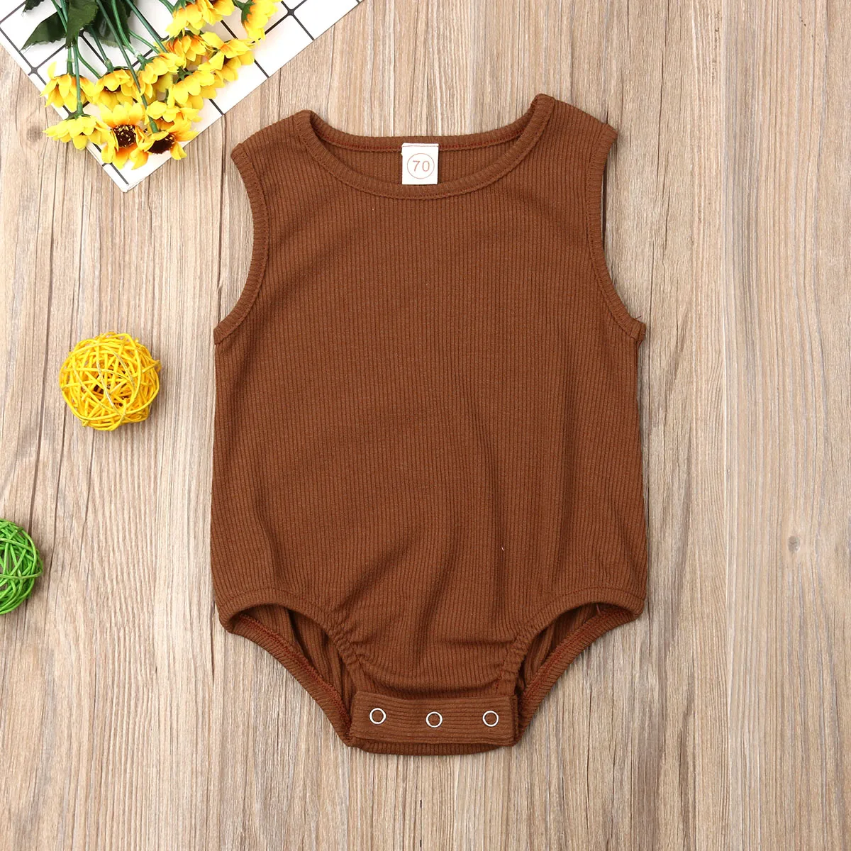 

Однотонный Летний комбинезон без рукавов для новорожденных, мальчиков и девочек