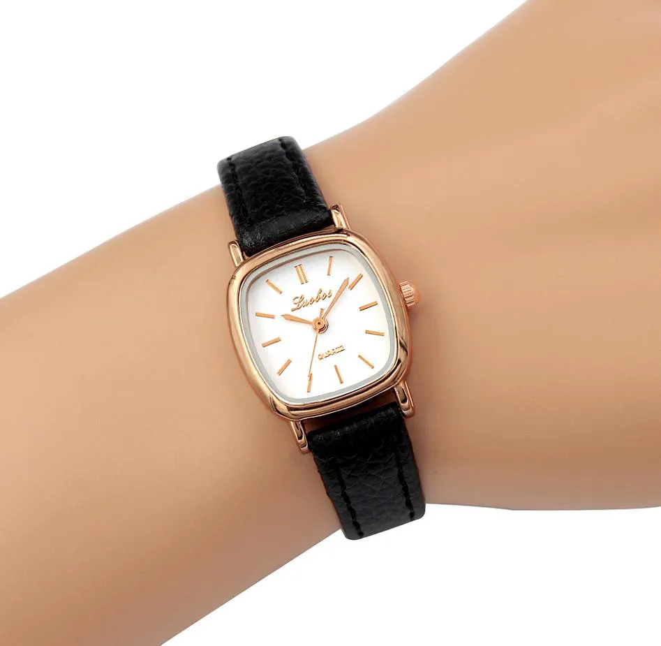 

Fashion Luxury Women Wrist Leather Watch Luxury Quartz stainless steel Retro Square Dial Watch Hot Brand Men Women Clock Gift