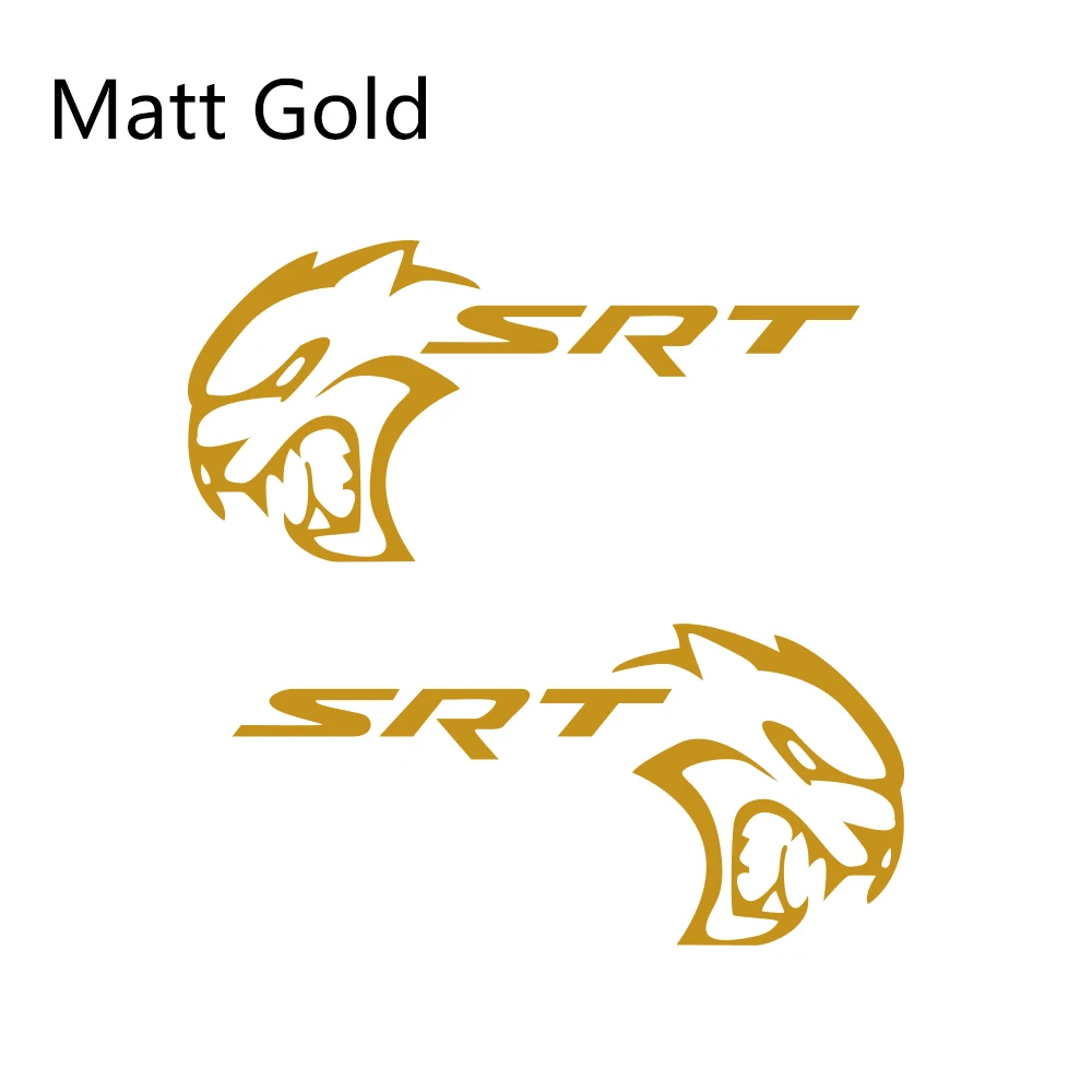 Matt Gold 2 шт. наклейки для боковой двери автомобиля для Dodge Mopar Challenger Srt DIY Авто Виниловая пленка наклейки для стайлинга автомобиля аксессуары для тюнинга автомобиля - Название цвета: Matt Gold