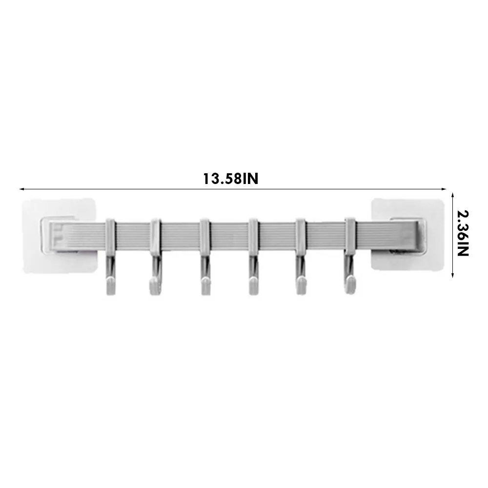 

Home Seamless Wall Hanging With Six Hooks And Row Of Clothes Hooks Behind The Door Household Bathroom And Kitchen Storage Tools