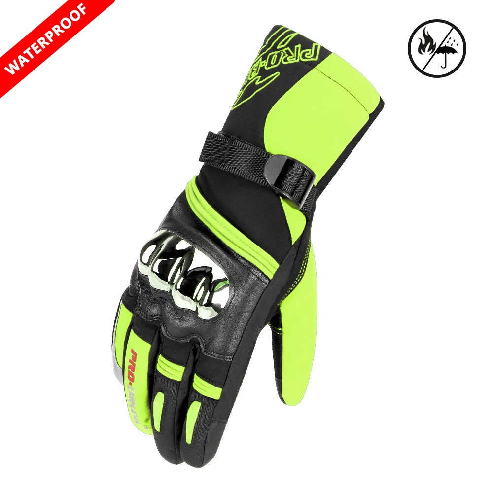 MTV-10 GN Waterproof SUOMY Motorcycle Gloves Men Waterproof Windproof Winter Guantes Moto Gloves Touch Screen Motorbike Riding Gloves - Color: MTV-10 GN Waterproof