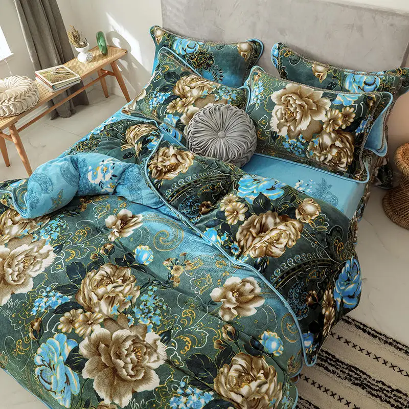 The Wizard of Oz Bedding Set Gold velvet Bed anti-static blue Duvet Cover Twin Queen King size Sheet Pillowcases | Дом и сад