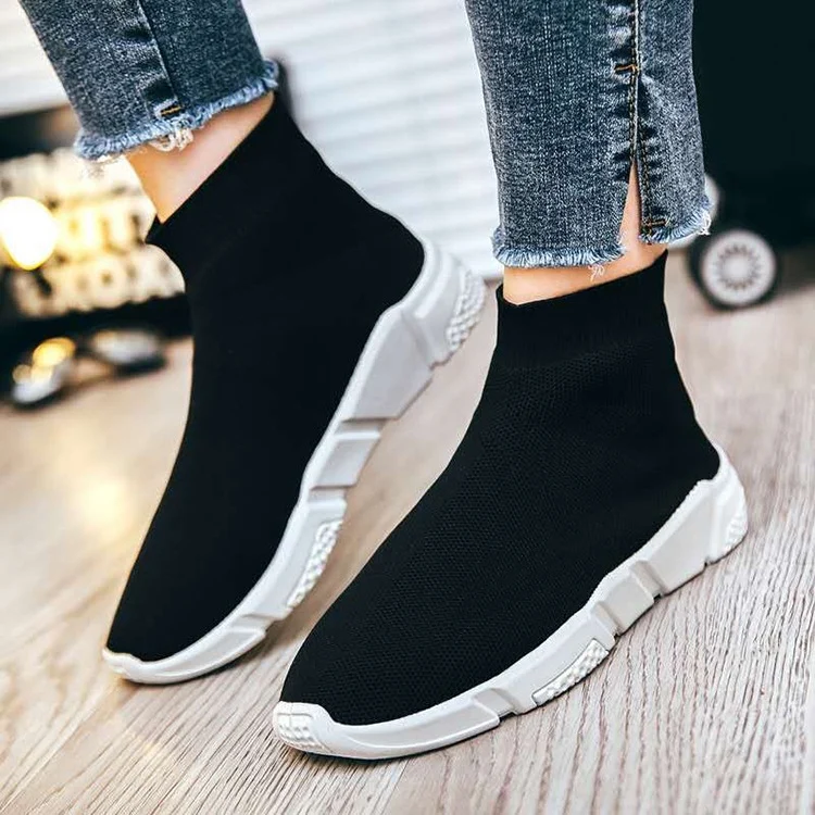 

Spring 2020 new high-top short boots children's knitted elastic socks shoes sneakers
