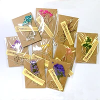 30packs dried flower envelope card set vintage kraft paper handmade customized greeting card diy birthday blessing gift card