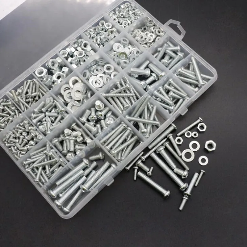 

250G/500G/900G mixed screw + nut + gasket M3 M4 M5 M6 DIY family suit Self tapping screw bolt