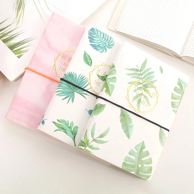Fashion Simple Notebook Strap Notepad Kawaii Square Grid Blank Page Magazine Student Daily Plan Gift