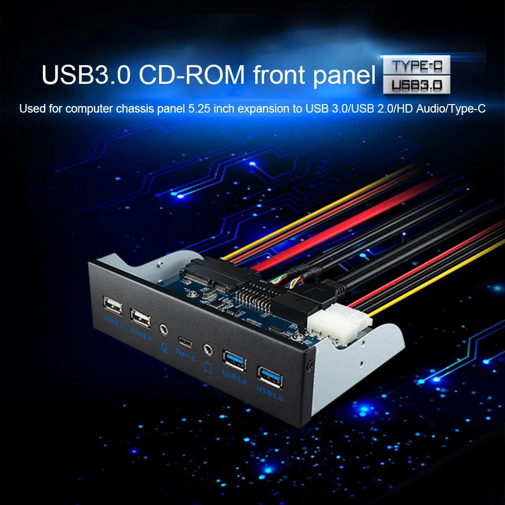 USB 3 0 спереди Панель Bay аудио док станция 1 C Тип до 2 5 SATA многопортовый сплиттер