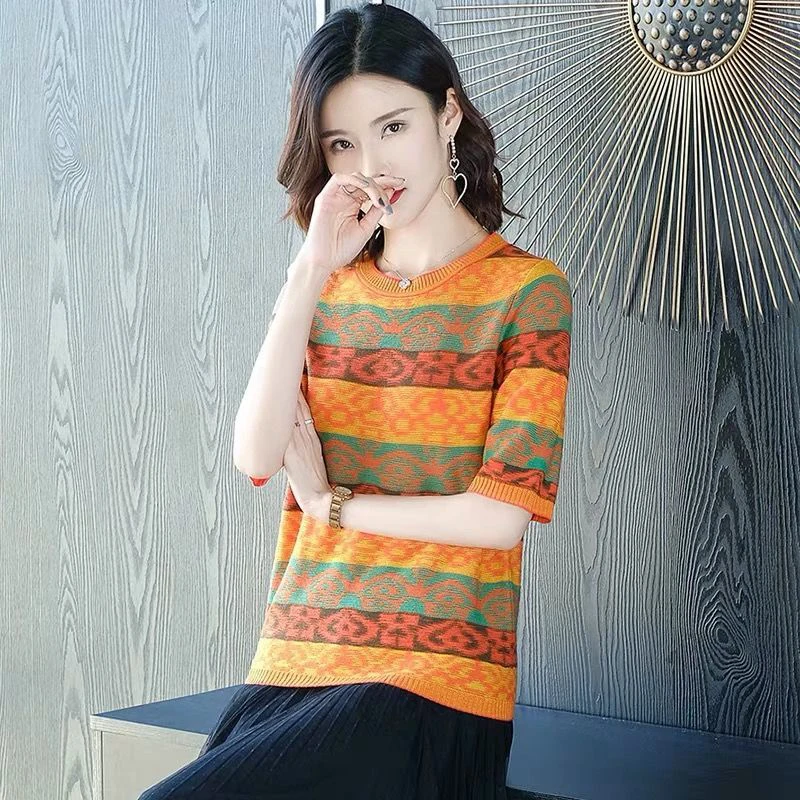 Топ женский трикотажный в рубчик с рукавом до локтя | Женская одежда