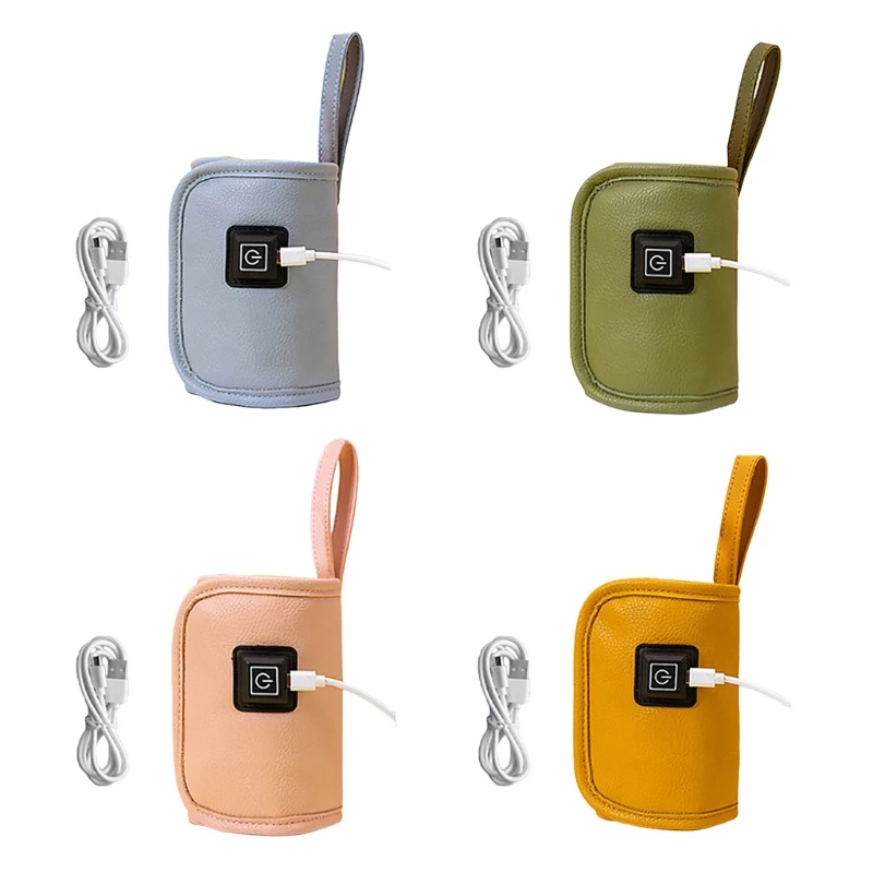 

Портативный подогреватель для детских бутылочек с Usb-портом, кожаная дорожная чашка, сохраняющая тепло бутылочка для молока, подогреватель ...