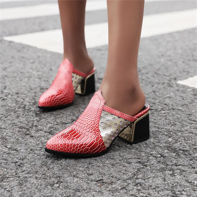 Женские туфли-лодочки Meotina красные туфли из искусственной кожи на высоком