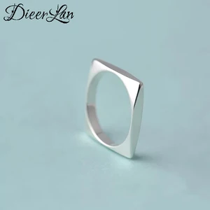 Женское кольцо из серебра 925 пробы, с квадратными кольцами