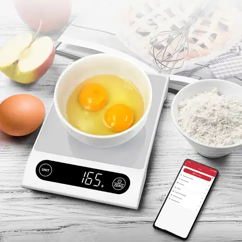 Умные Электронные кухонные весы AccuWeight CK795BLE, умный прибор для измерения пищи, с Bluetooth, с приложением, максимальный вес 5 кг