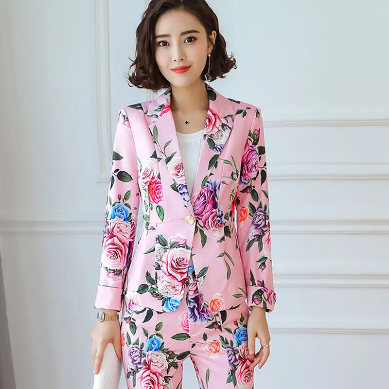 Женский блейзер с цветочным рисунком размеры до 4XL | Женская одежда