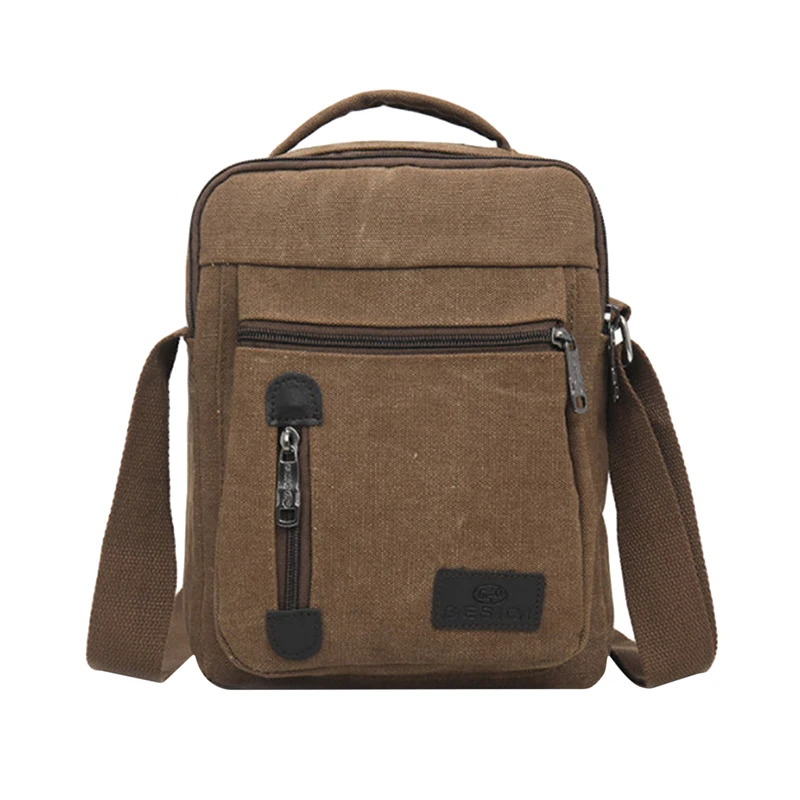 

Men's Fashion Canvas Solid Color Casual Business Shoulder Bag Messenger Bags Simple Leisure Single Shoulder Bags