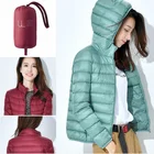Женский короткий пуховик на белом утином пуху, теплая Ультралегкая куртка с защитой от ветра, Осень-зима 2021