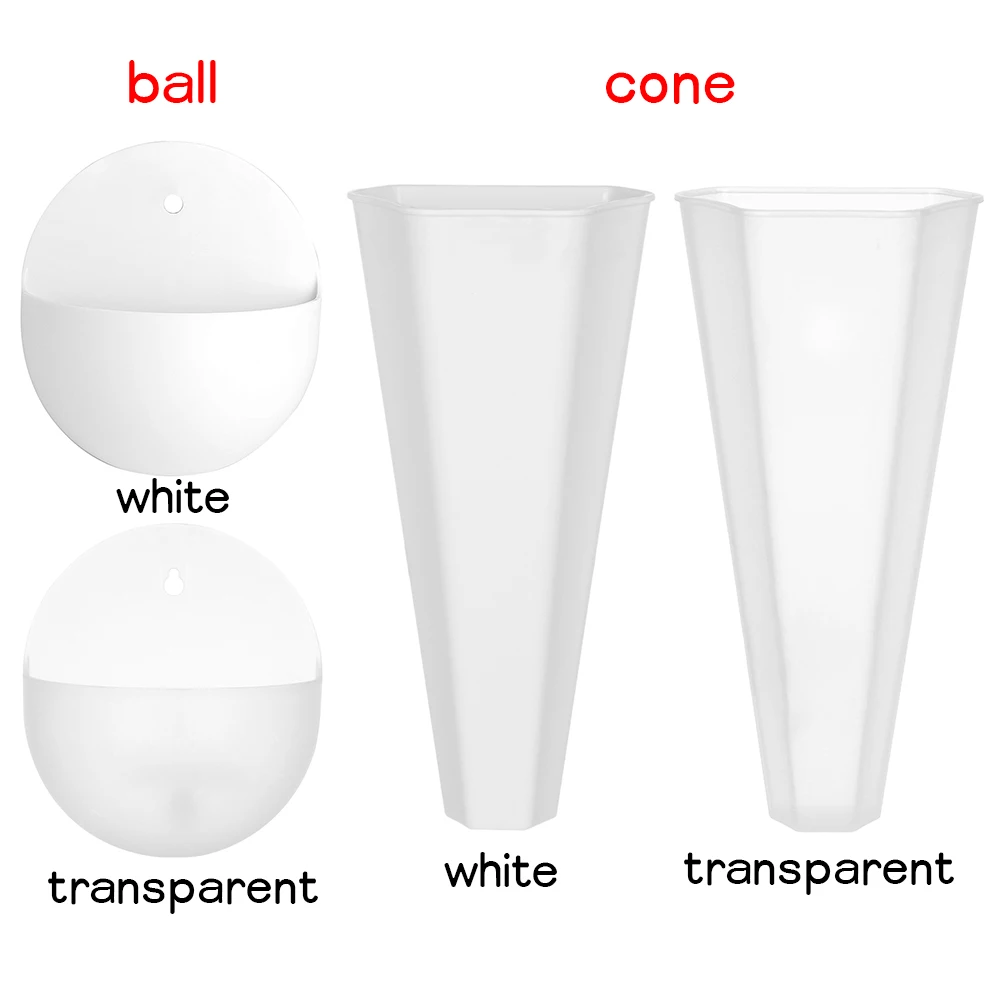 3D акриловый настенный шар/коническая форма прозрачная подвесная стеклянная ваза