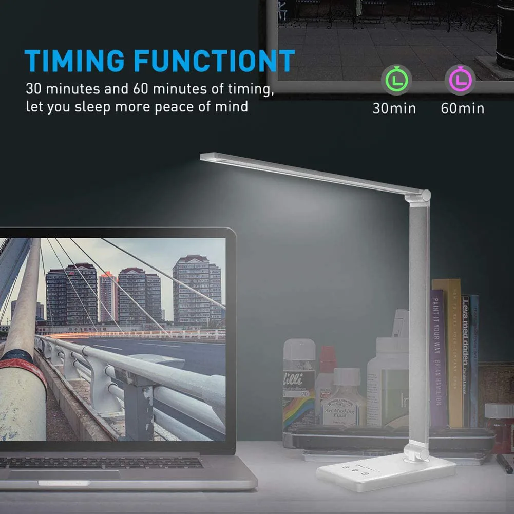 Приглушаемая Настольная лампа с сенсорным управлением USB светодиодный