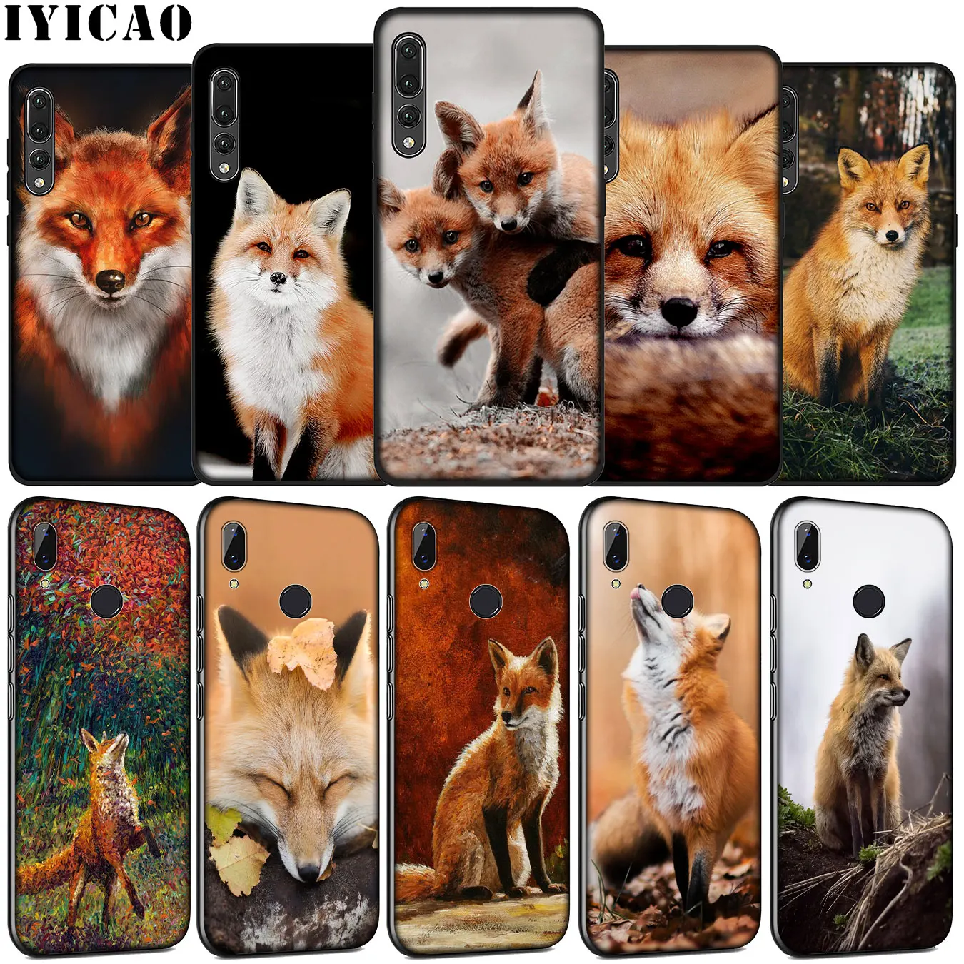 IYICAO аниме лиса смешной foxs милый мягкий силиконовый чехол для телефона Huawei P30 P20 Pro