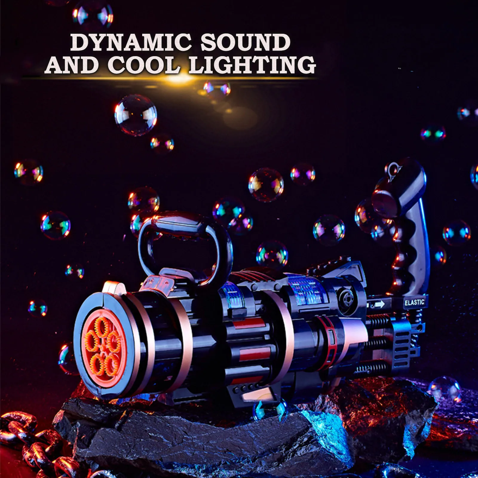 

Gatling Model Large Porous Bubble Machine Electric Bubble Toy 50ML