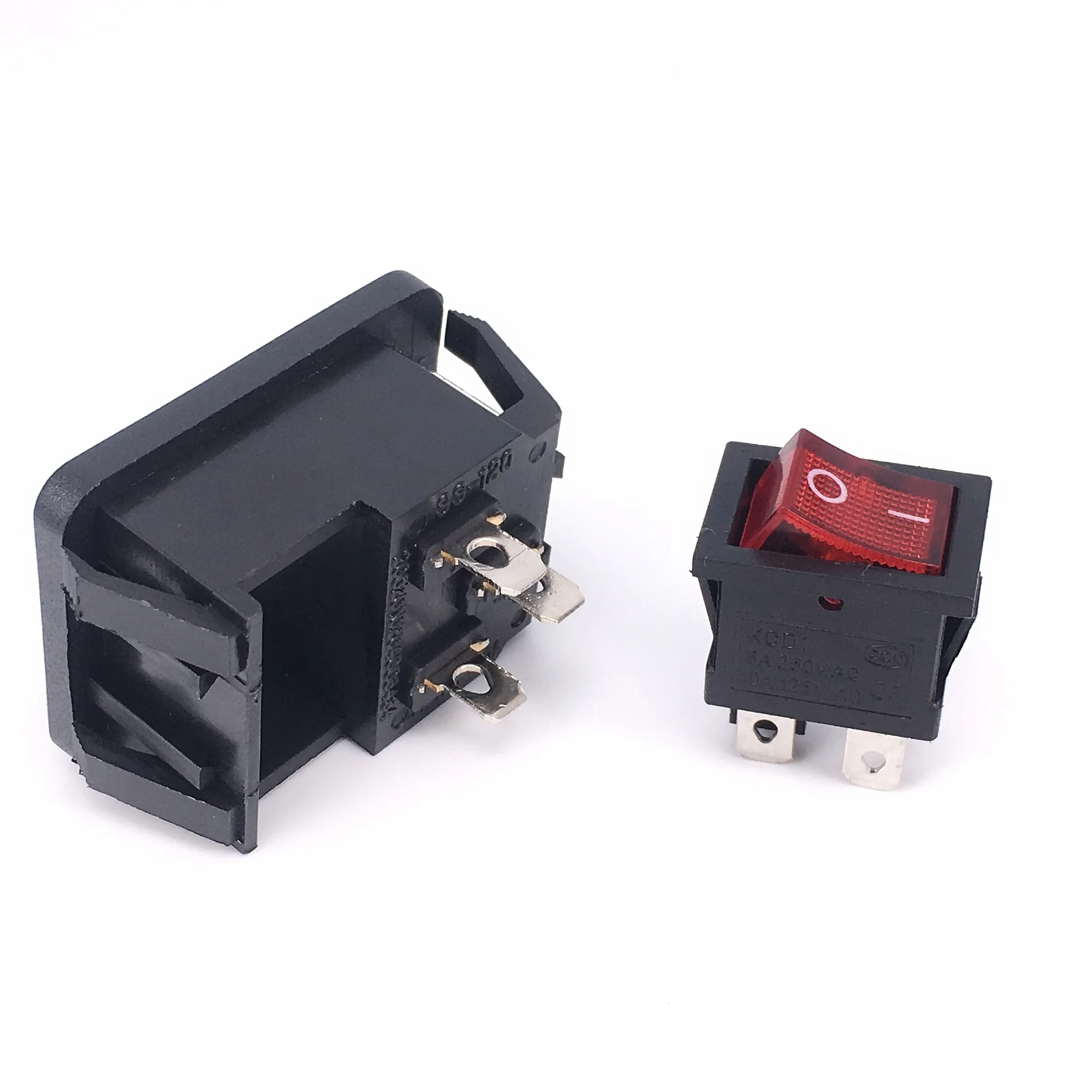 1PC Mains AC Power Cord Inlet Receptacle socket With ON OFF Rocker Switch 250V 10A IEC 320 C14 CCC CE | Электроника
