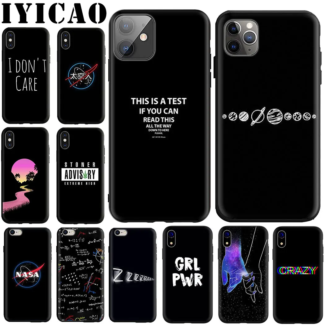 Черный мягкий силиконовый чехол для телефона с текстом iPhone 5 6 7 8 11 5S 6s Plus X XS XR XSMax Max