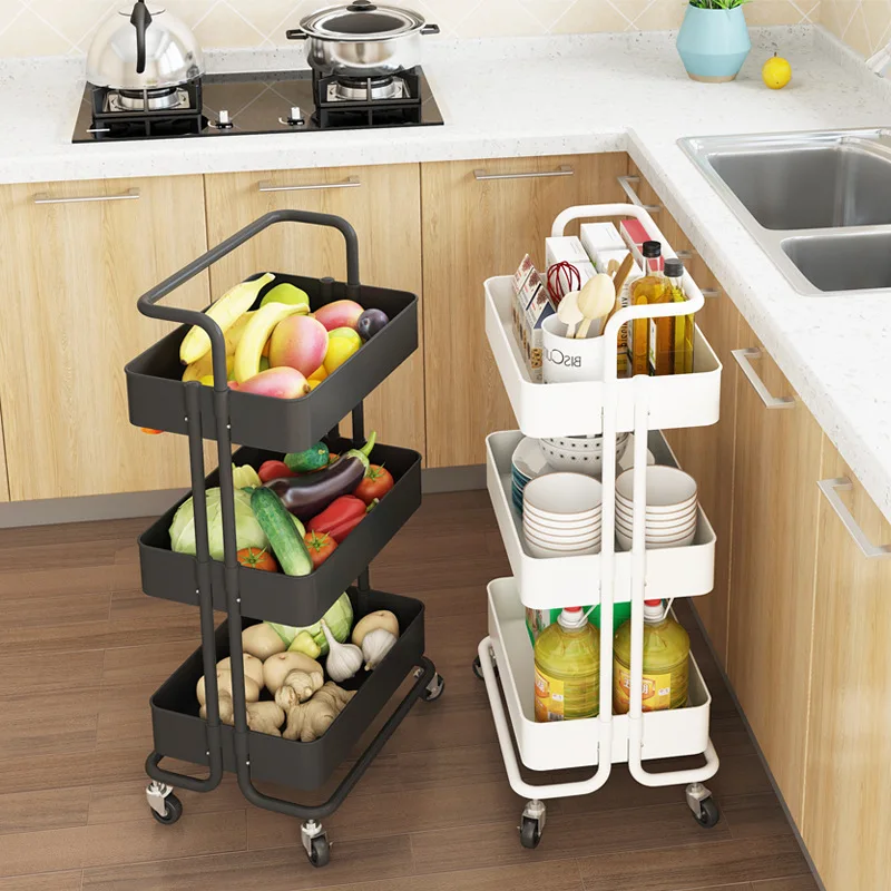 Полка органайзер для хранения на колесиках 3 уровня|Подставки и стеллажи| |