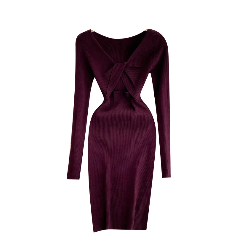

Женское трикотажное платье, облегающее эластичное платье с вырезами, в обтяжку, для вечерние, на осень, 2021