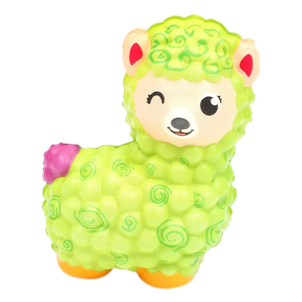 Green Jumbo овца альпака мягкие куклы милые красочные медленно поднимающиеся игрушки животных Ароматические Изысканный детский подарок - Цвет: Green