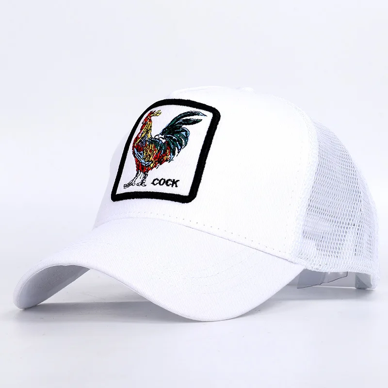 4-White-Cock MuseLife модные сетчатые Бейсбол Кепки унисекс милые колпачки для животных Для женщин& Для мужчин Snapback Кепки папа шляпа летняя кости регулируемые мужские и женские бейсбольные кепки - Цвет: 4-White-Cock