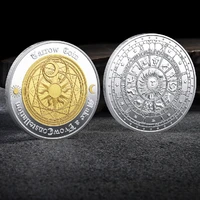 european and american tarot wishing lucky constellation color printing sun moon and feng shui two color commemorative coin