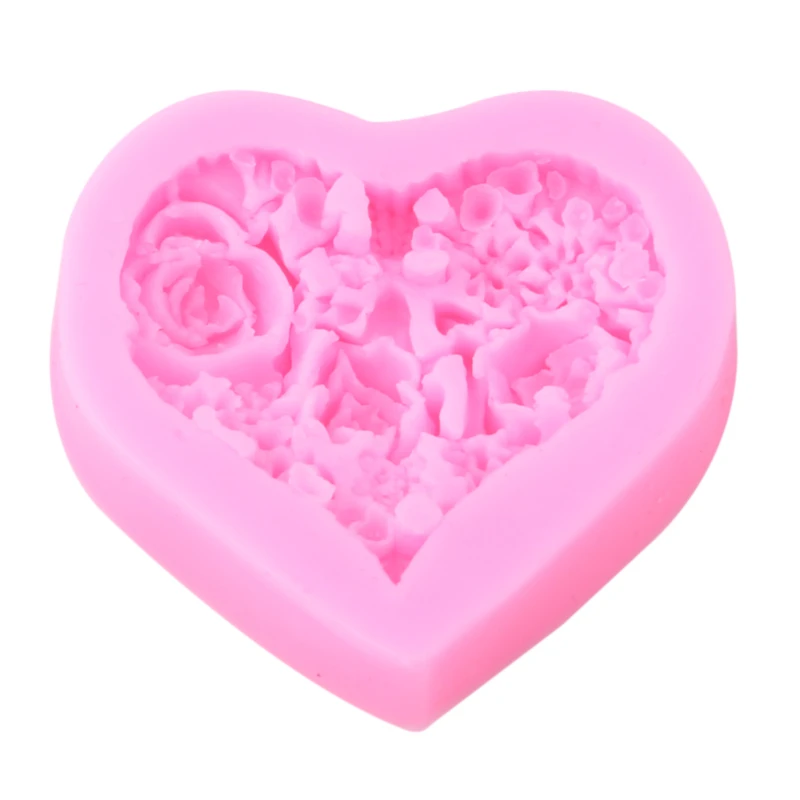 Розовая 3D силиконовая форма в виде цветка розы ручная работа мыло помадка торт