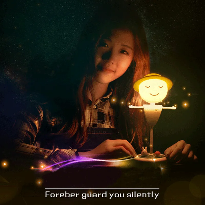 LED Night Light Scarecrow Style USB Rechargeable Bedside Lamp Children's Room Decoration Hose Child Cartoon Gift | Лампы и