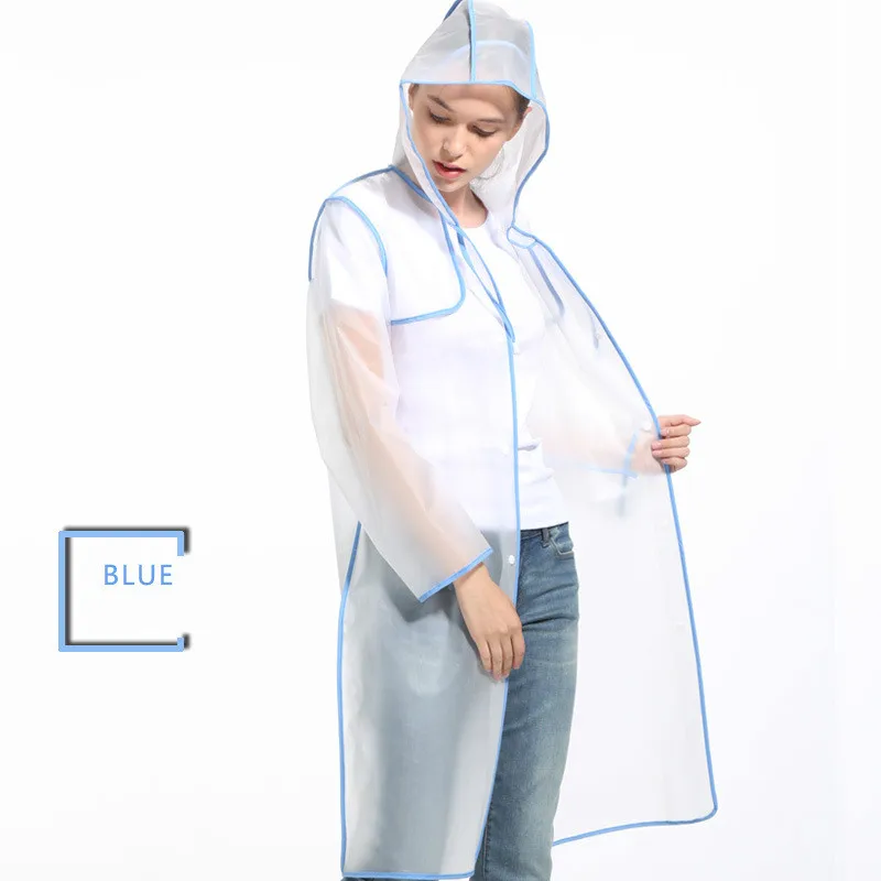 Прозрачный дождевик из ЭВА для женщин и мужчин Модный непромокаемый плащ