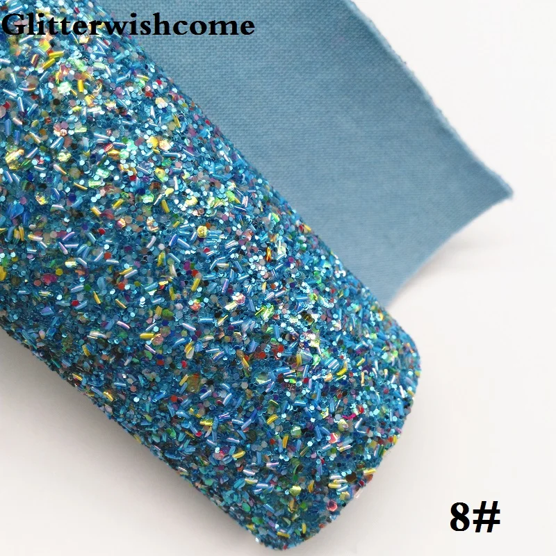 Glitterwishcome 21X29 см А4 Размер синтетическая кожа, плотная блестящая кожа, искусственная ткань из искусственной кожи винил для бантов, GM049A - Цвет: 8