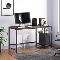 office desk sturdy construction dual layer shelves metal writing study desk supplies for home