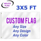 Флаг на заказ баннеры 3 Х5 футов-печать вашего собственного логотипадизайнаслова-яркий цвет, Холщовый заголовок, двойная строчка-100D полиэстер