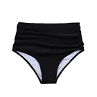 Женское бикини с завышенной талией 2020, однотонный черный купальник, Танкини с принтом, шорты для пляжного отдыха, 2021