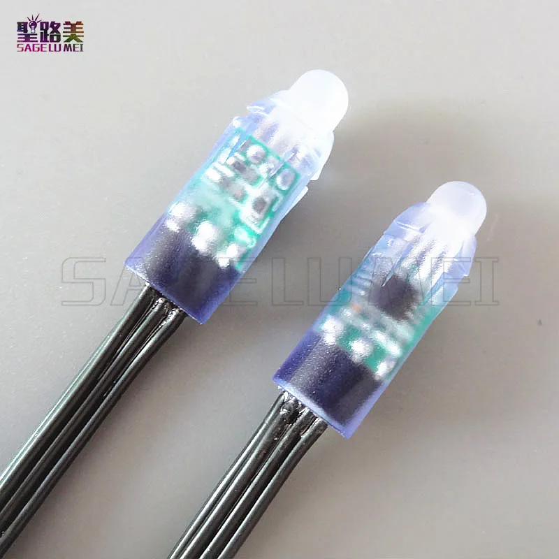 50 шт./лот вход WS2811 5 В/12 В постоянного тока пиксельный модуль 12 мм черная/зеленая