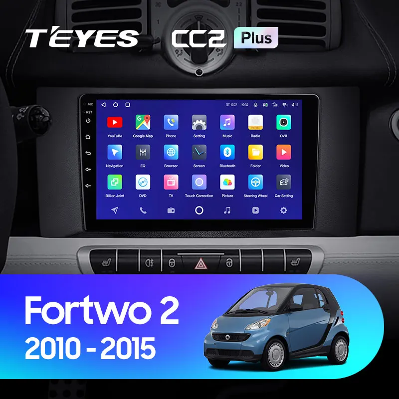 TEYES CC2L и CC2 Plus Штатная магнитола For Мерседес Смарт Форту 2 поколение рестайлинг
