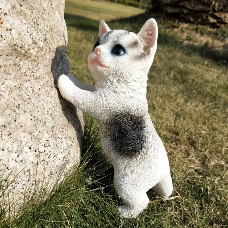 

Cute Cat Resin Ornaments Garden Simulation Animal Courtyard Outdoor Sculpture Crafts Home Livingroom Table Figurines Decoration