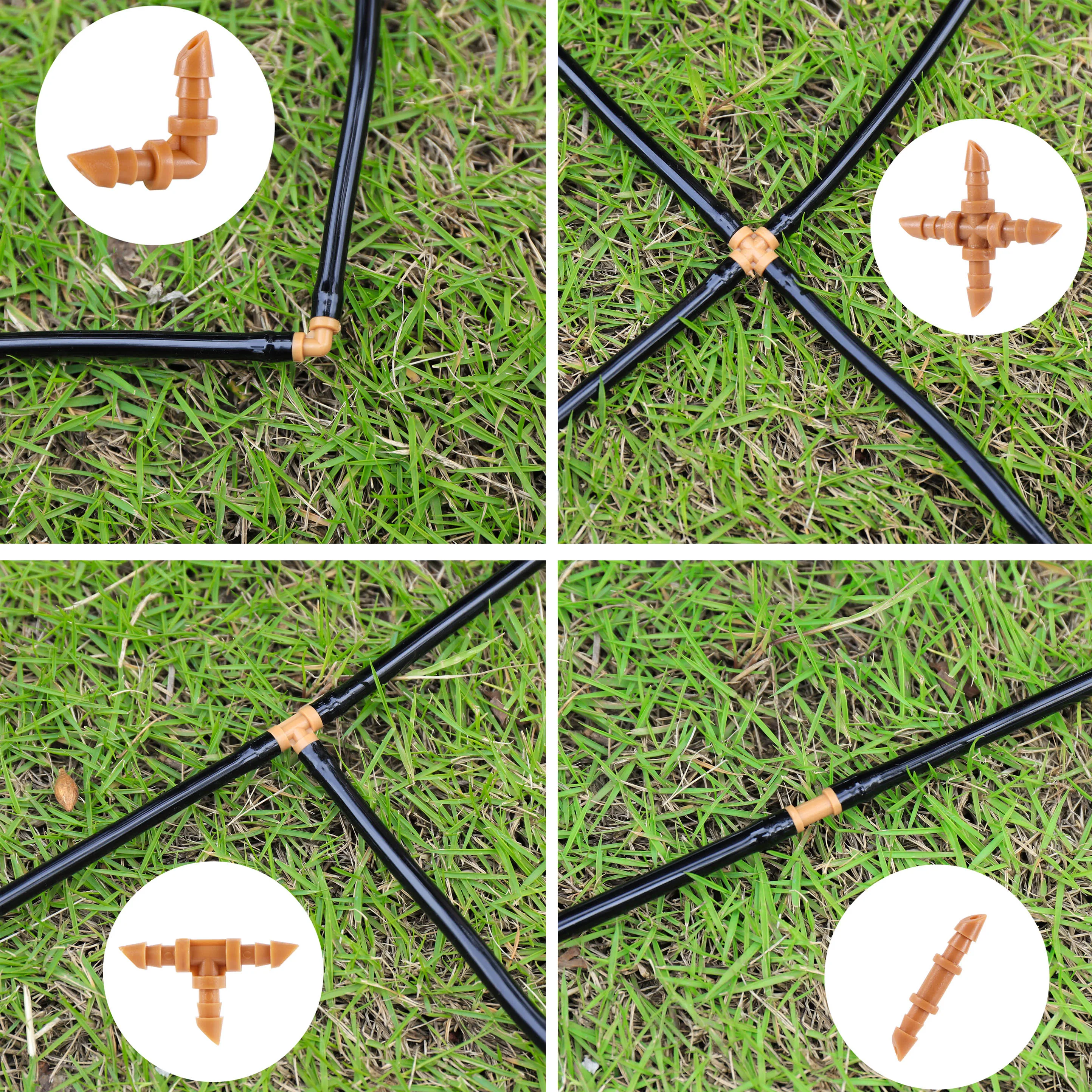 Соединительный фитинг для капельного орошения с бородкой 1/4 дюйма 3-ходовой