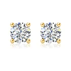 Реальные 100% серьги с муассанитом серьги-гвоздики для женщин 925 Сивер из 14-каратного золота с Цвет ювелирные изделия с бриллиантами с Гра сертификат Новый